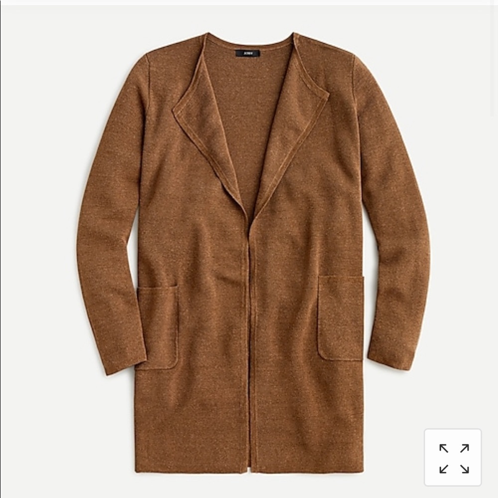 JCrew Juliette collarless linen cardigan
